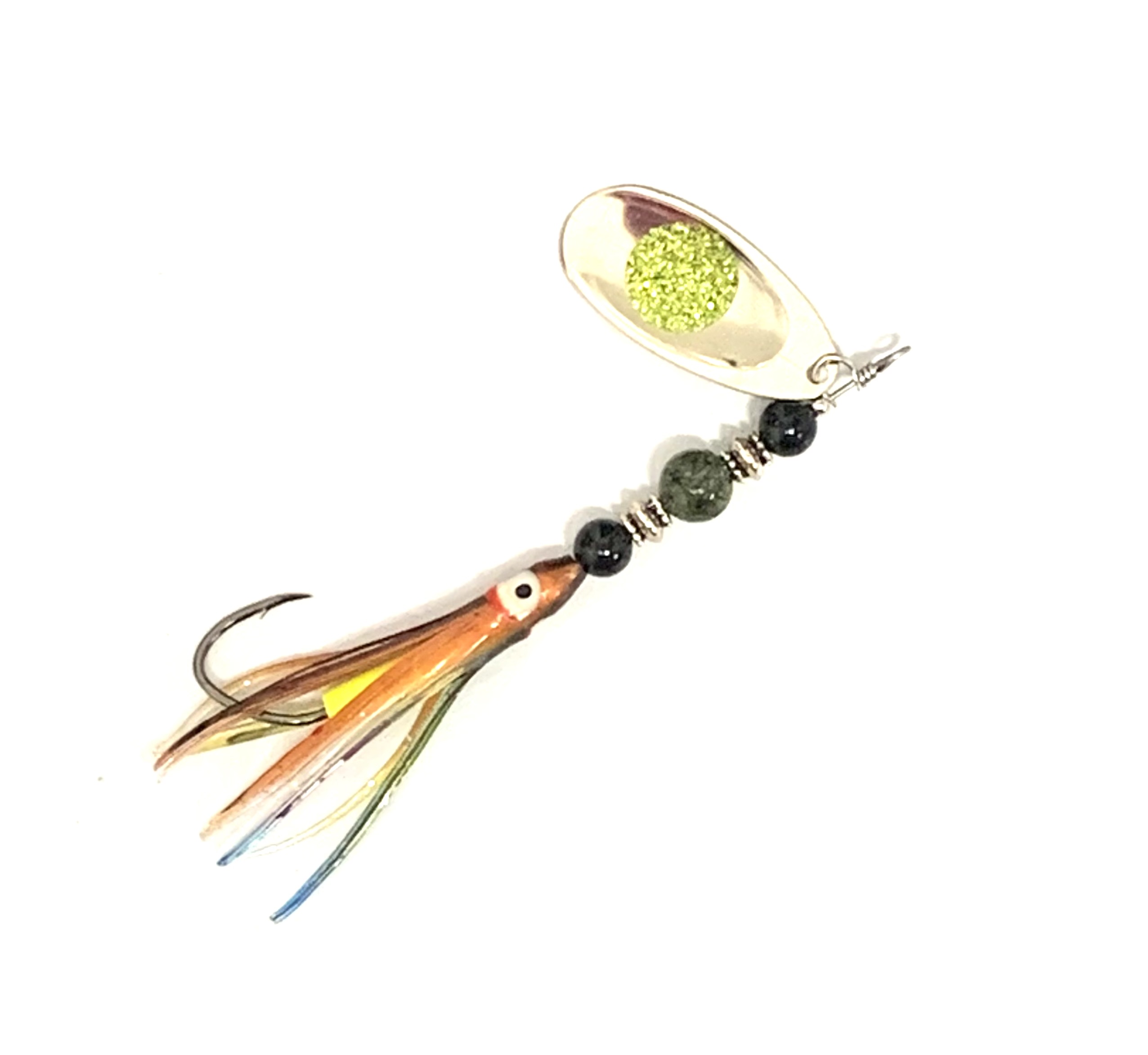 Willow Bug from Brack N Brine with a chartreuse body, black hackle